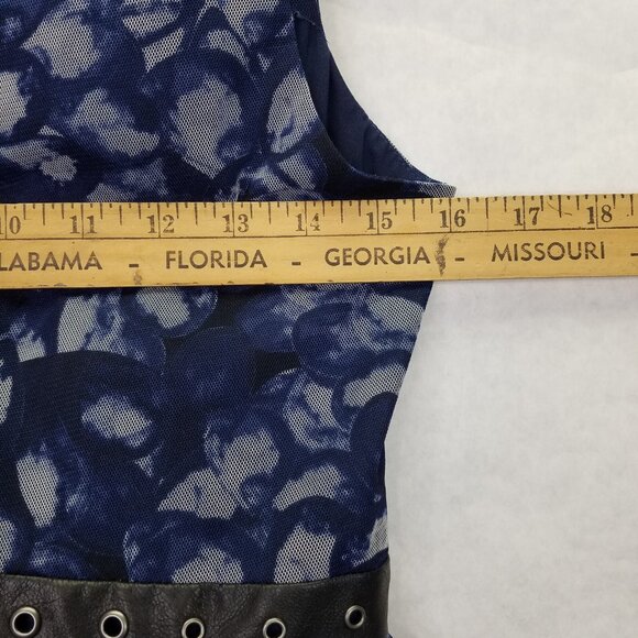 BCBG Max Azria Maxi Dress Women 6 Kaleidoscope Navy Floral Chiffon Tiered Hi-Low - Picture 16 of 16